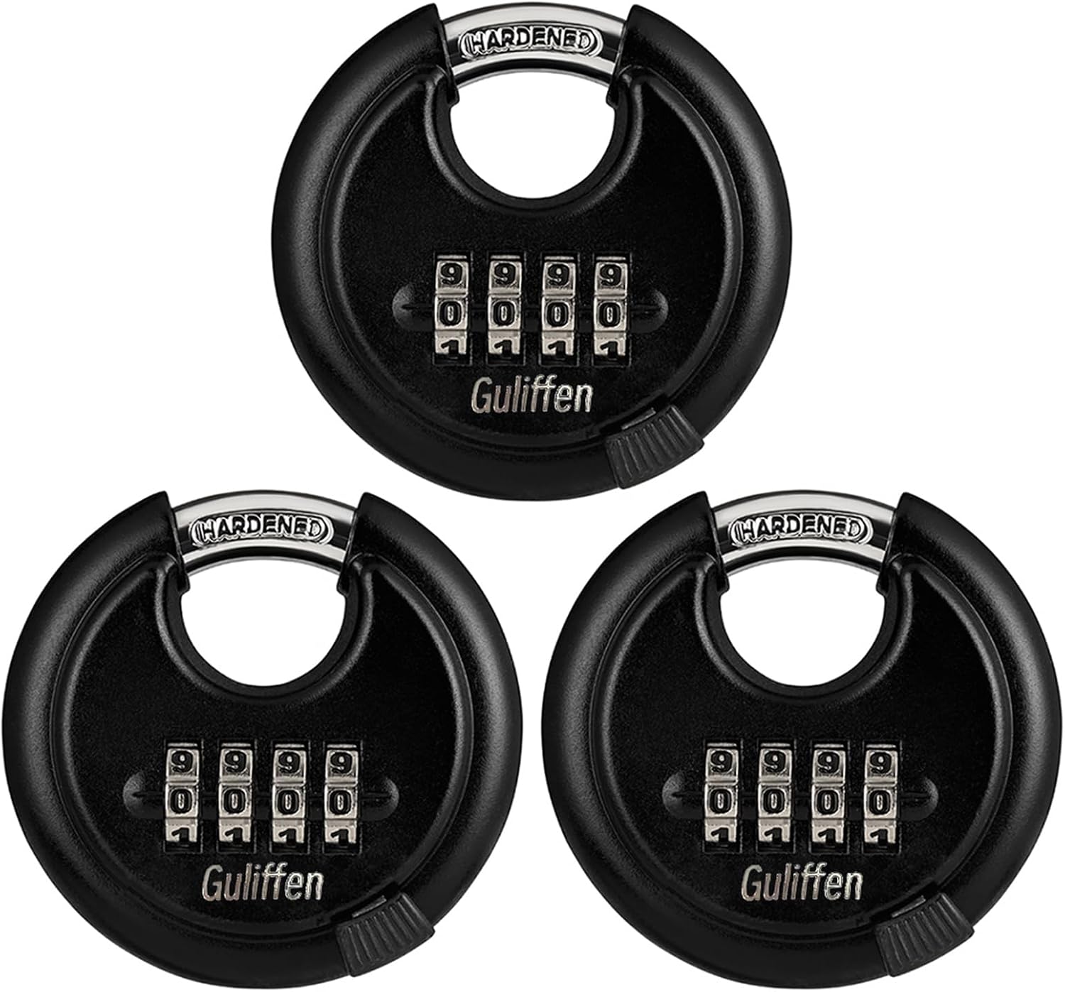 Outdoor Combo Lock for Storage Unit, Weatherproof Disc Lock for Sheds,Gate and Fence, 3 Pack Heavy Duty Pad Locks