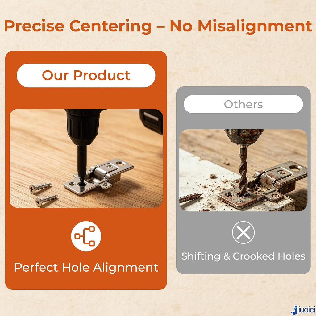 Upgraded Self-Centering Hinge Drill Bit, VIX Bit Set, High Speed Steel