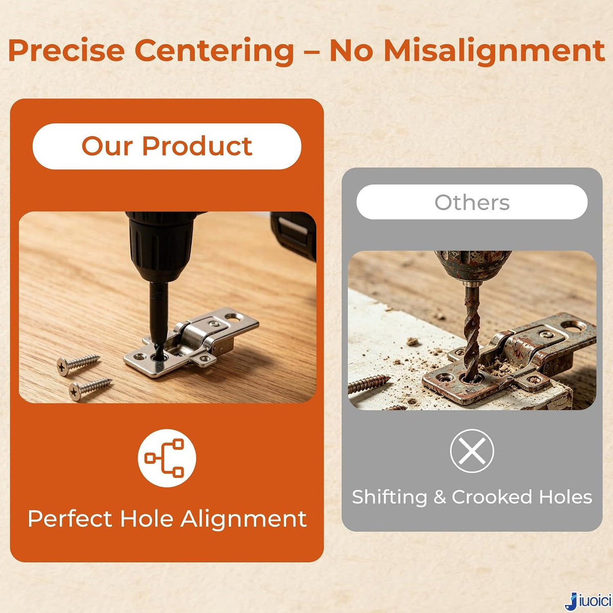 Upgraded Self-Centering Hinge Drill Bit, VIX Bit Set, High Speed Steel