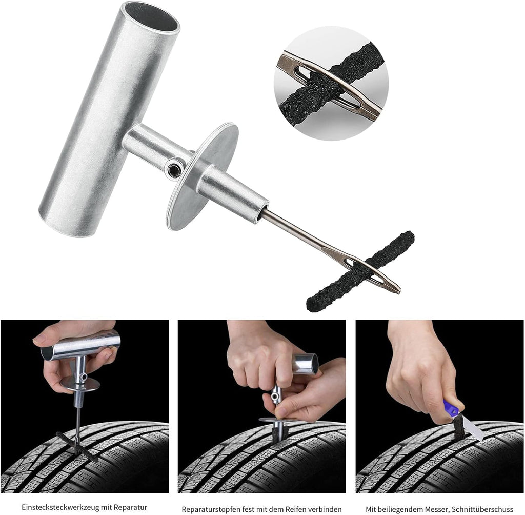 Tire Repair Kit - 68pcs Heavy Duty Tire Plug Kit, Universal Tire Repair Tools to Fix Punctures and Plug Flats Patch