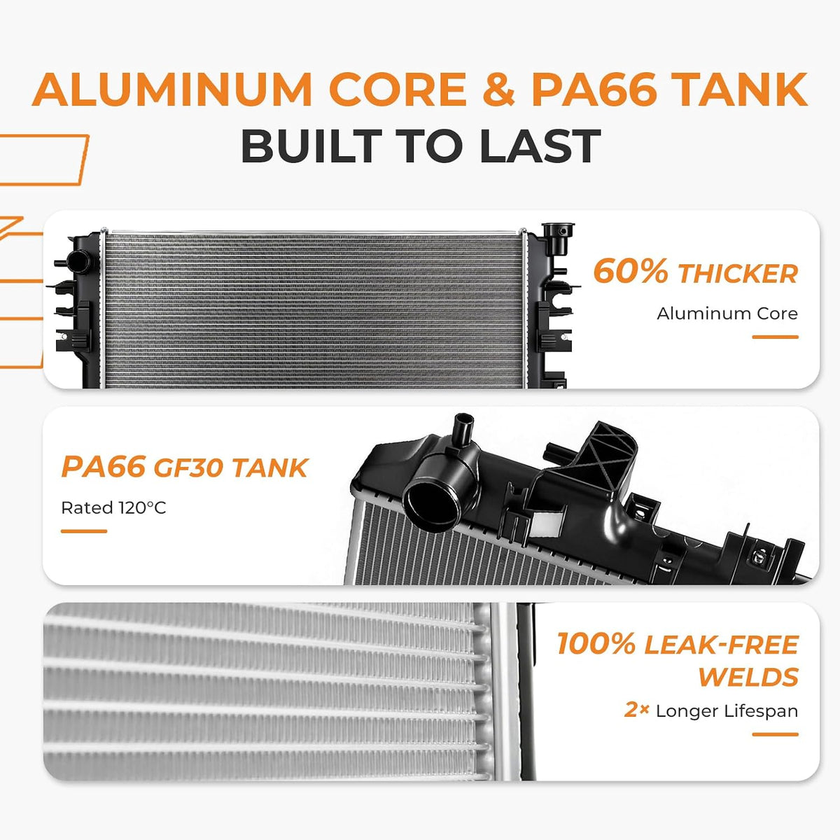 Autoexact Auto Radiator for 2011-2021 Ram 1500/ for 2009-2010 Dodge Ram 1500 2500 3.7L, 4.7L, 5.7L, Engine Radiator Replacement for Car for 2011-2015 Ram 2500 3500 4000 5.7L