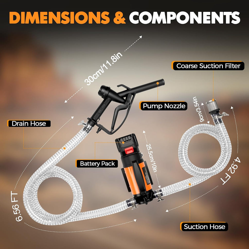 20V Cordless Fuel Transfer Pump,Diesel transfer pump kit,Heavy duty 20GPM