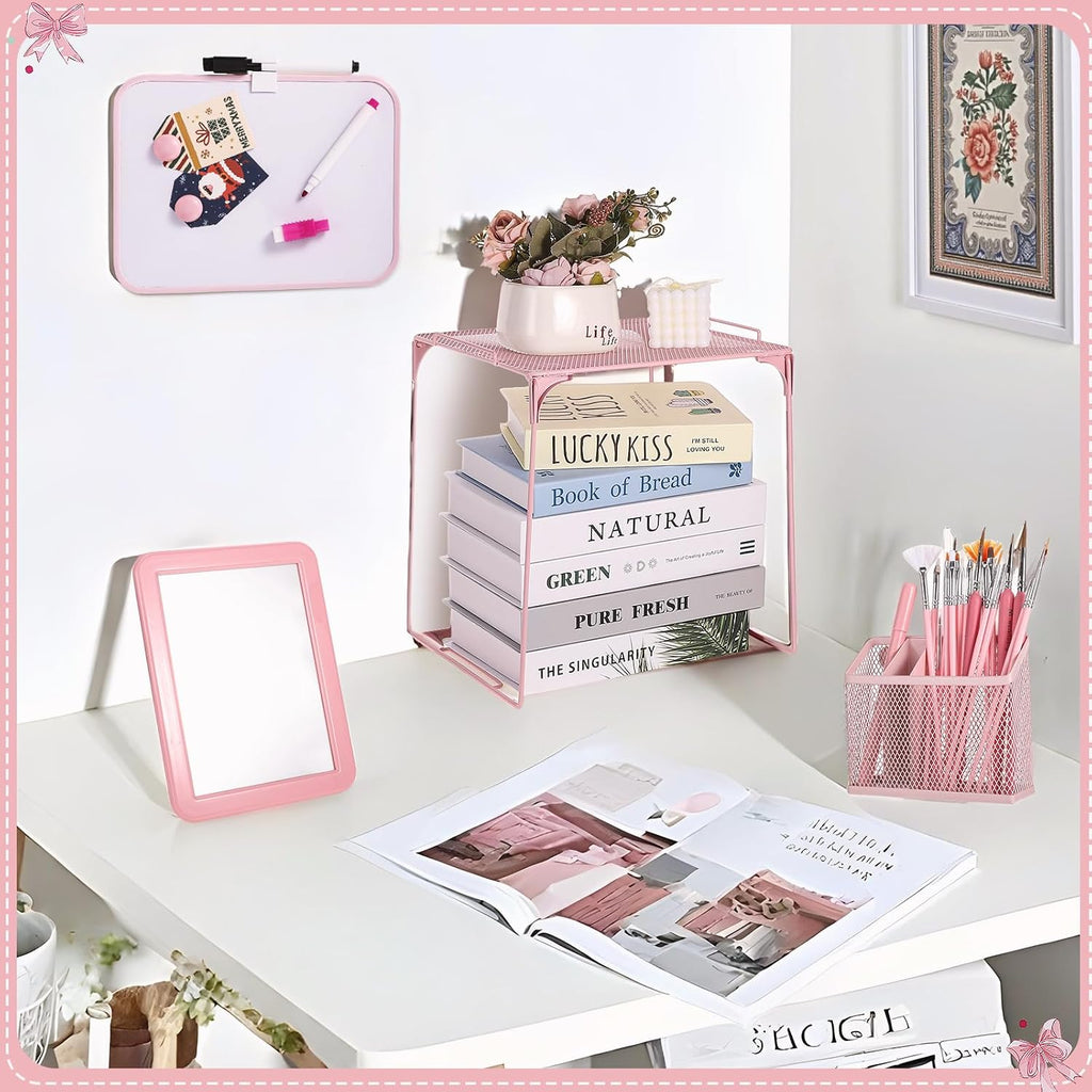 16 Pcs Pink Locker Accessories for Girls Locker Organizer Kit | Back to School Party Office School, Magnetic