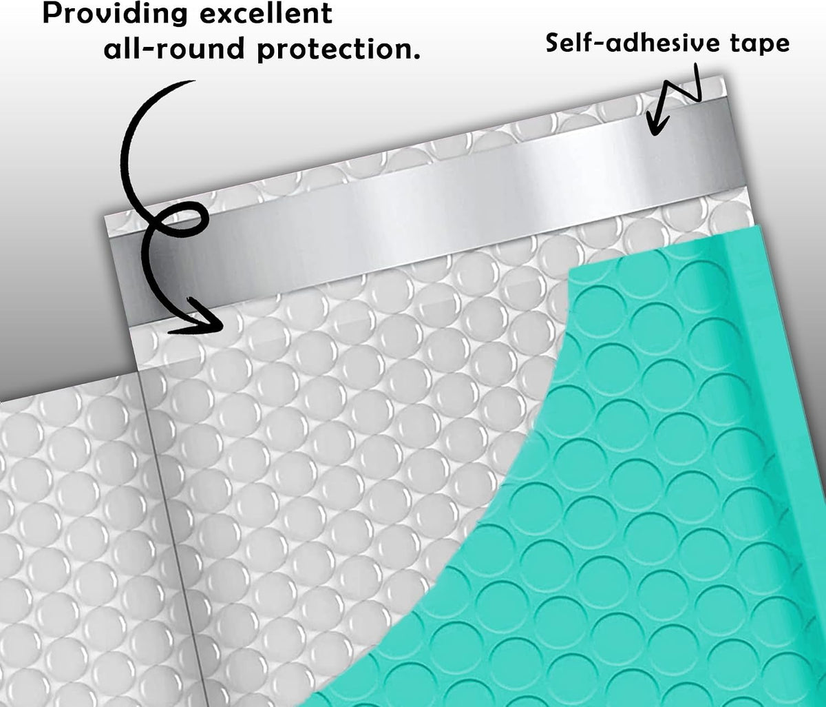 Teal Poly Bubble Mailers 6x10 25 Pack Usable 6x9