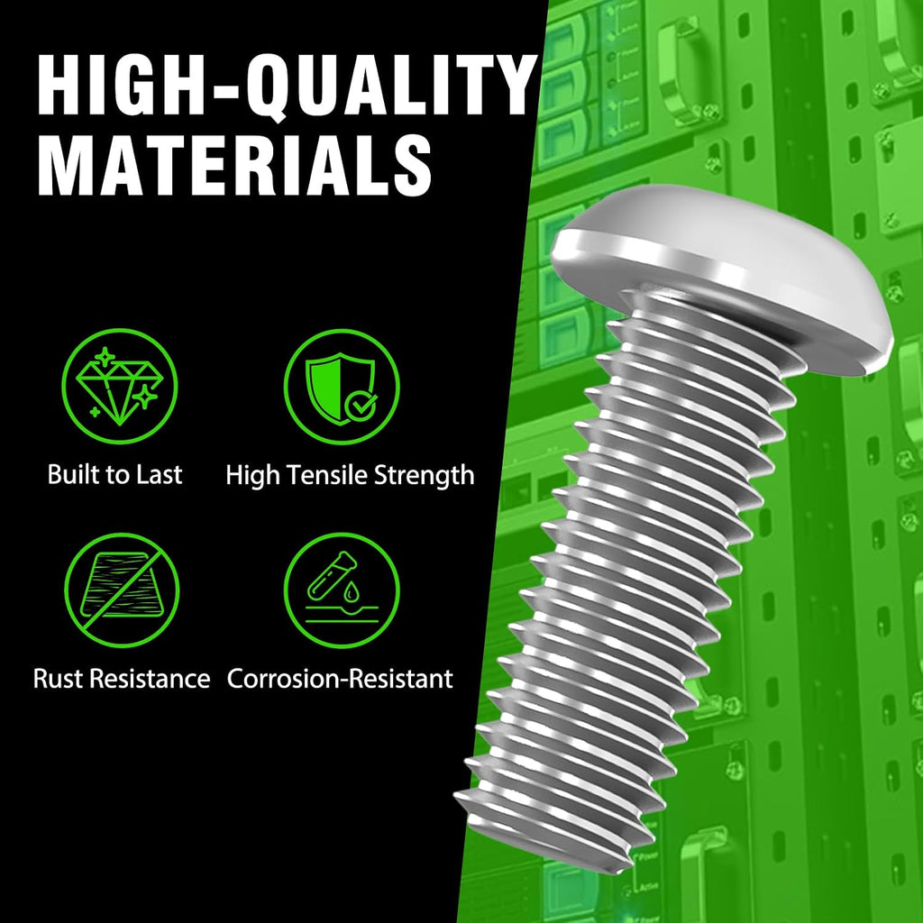 M6 x 16mm Rack Mount Cage Nuts, Screws and Washers - 50 Pack for Server Cabinets, Shelves, Routers - Self-Locking Cable Ties