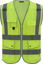 High Visibility Reflective Safety Vest | ANSI Class 2 Hi Vis Construction Work Vest with Multi Pockets, Breathable