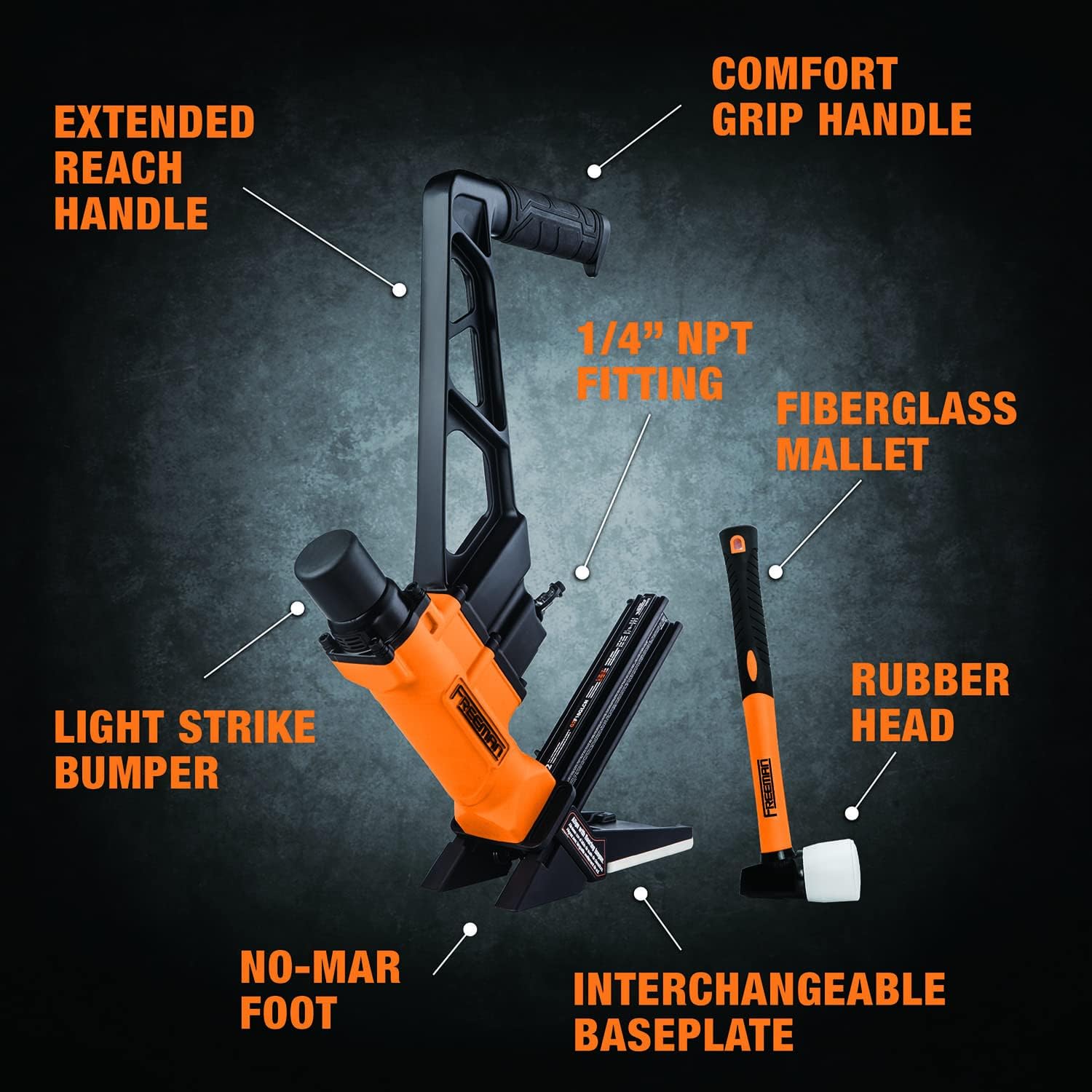 Pneumatic 18-Gauge 1-3/4" L-Cleat Flooring Nailer | G2F18GLCN