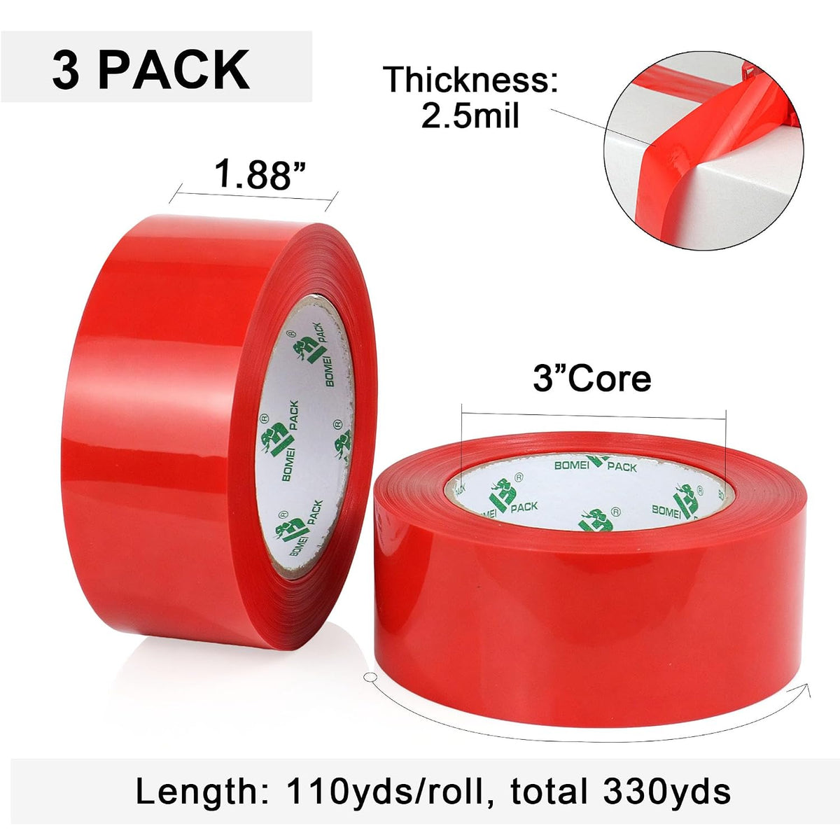 Red Packing Tape Refills 1.88 in. x 110 Yards