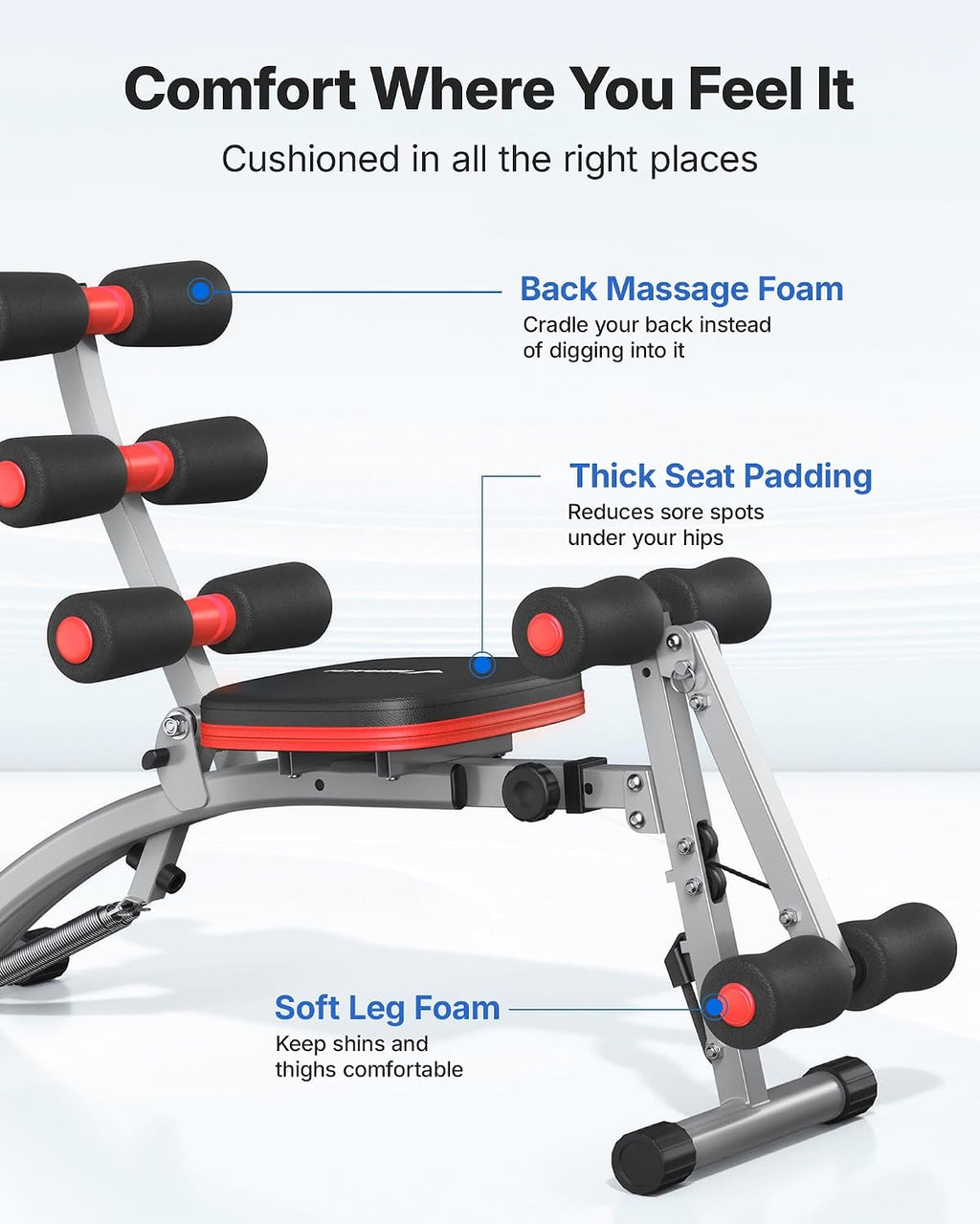 Ab Machine, Adjustable Ab Trainer, Sit Up Exercise Equipment 300LBS | Multi-Functional Adjustable Ab Workout Bench