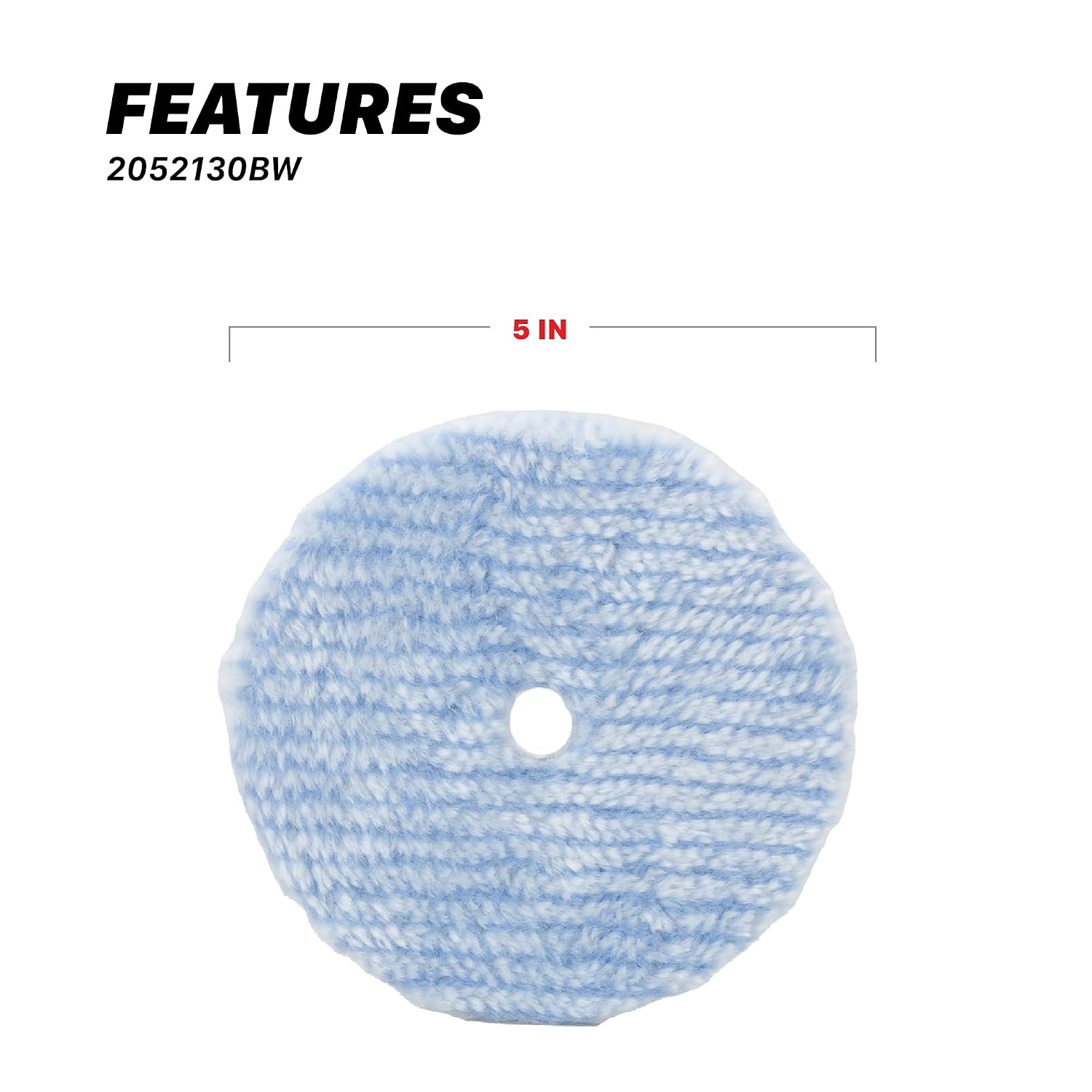 5” Universal Synthetic Wool Cutting Pad – Heavy-Duty Hook & Loop Buffing Pad for DA & Rotary Polishers – Professional