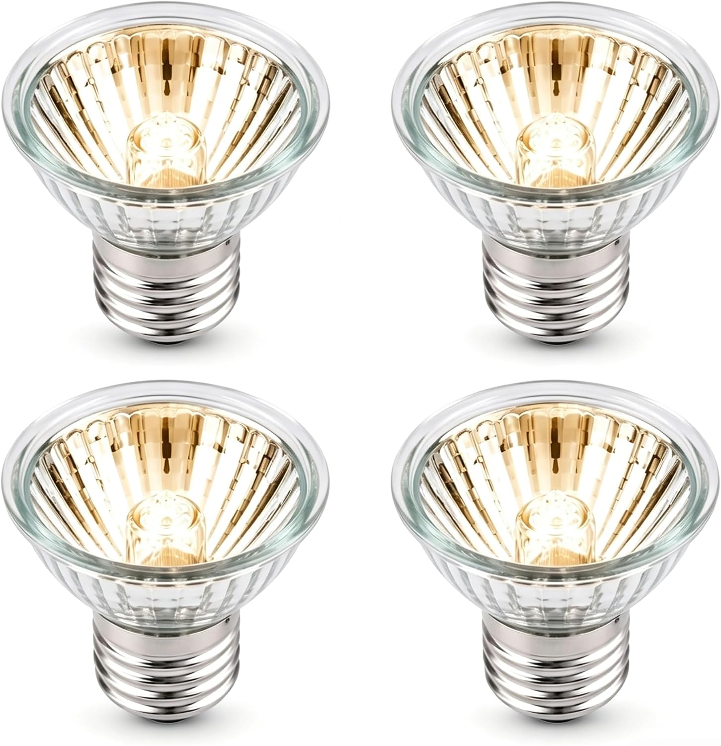 4-Pack 50W Reptile Heat Lamp Bulb, UVA UVB Full Spectrum Turtle Basking Bulb, Reptile Habitats Tank Accessories