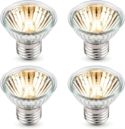 4-Pack 50W Reptile Heat Lamp Bulb, UVA UVB Full Spectrum Turtle Basking Bulb, Reptile Habitats Tank Accessories