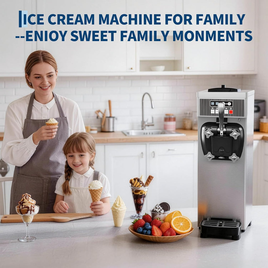 Commercial Soft Serve Ice Cream Machine,Touchscreen & Auto-Clean