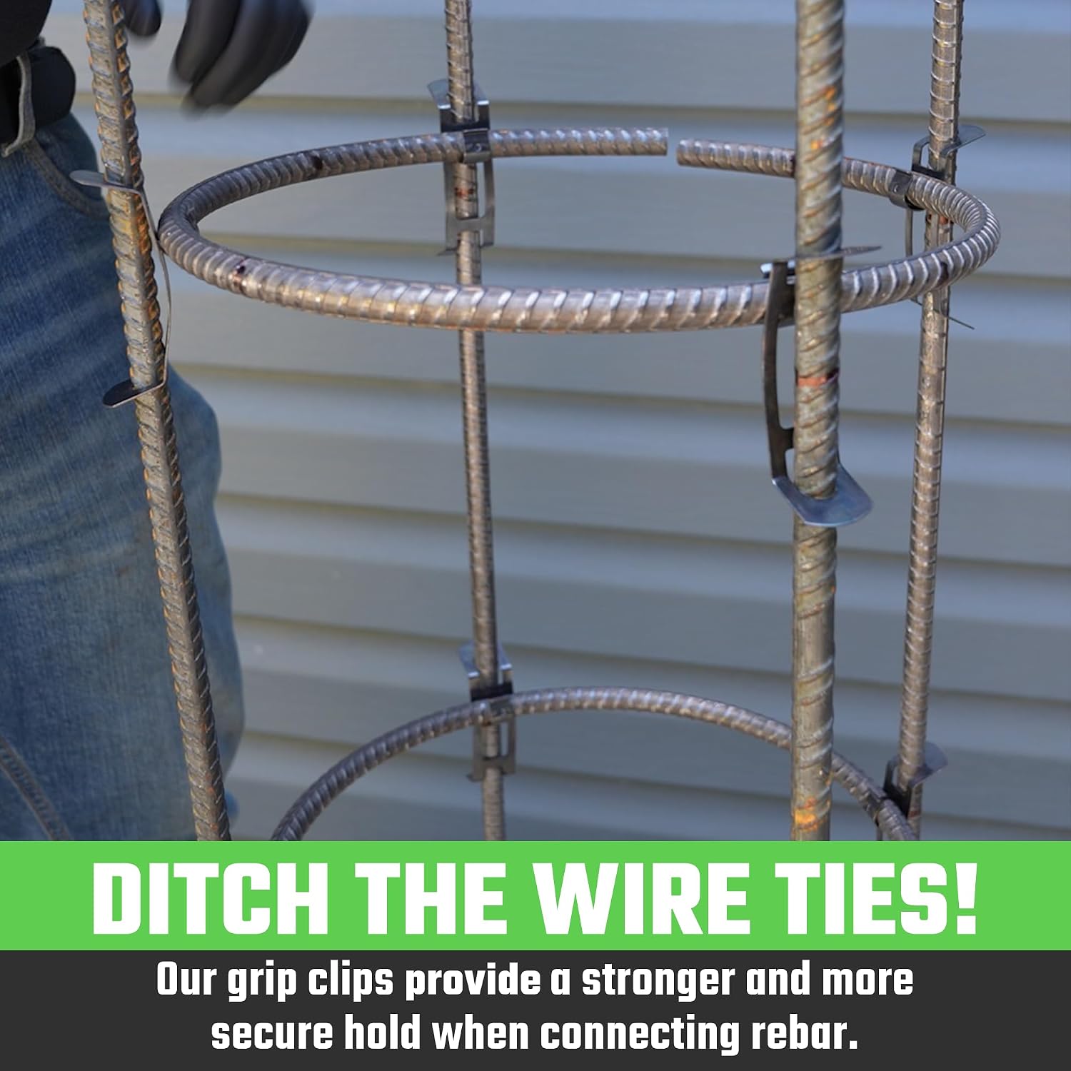 Badger Grip Clip - No Concrete Rebar Wire Ties Needed – Adjustable Rebar Connector for Faster Reinforcement Assembly