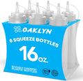 Squirt Bottles, BPA-Free Condiment Squeeze Bottles, 16oz, 6 Pack
