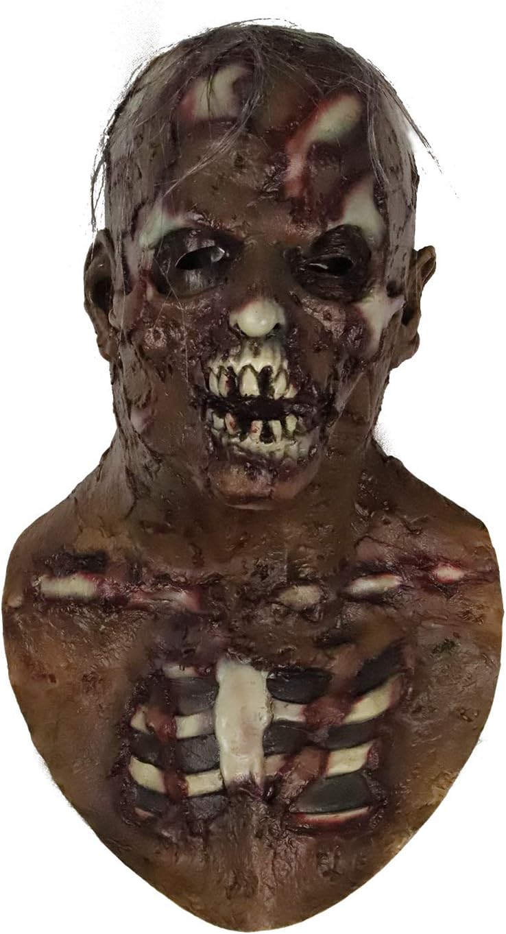 Scary Walking Dead Zombie Head Mask for Adult Vampire Mask Latex Creepy Halloween Costume Horror Decoration Props.