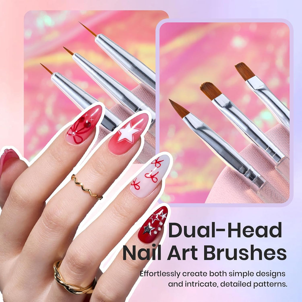 Beetles Nail Art Brushes 31pcs with Case Daul Ended Flower Dotting Tools