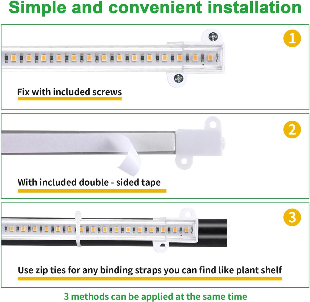 8.6'' Mini LED Grow Light Strips, Full Spectrum 3000K, 52 LED Plant Light with 3/9/12H Timer, 10 Dimmable Levels for