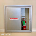 Fire Extinguisher Inside Sign, 12x2.5 in, White Reflective, 10 Pack