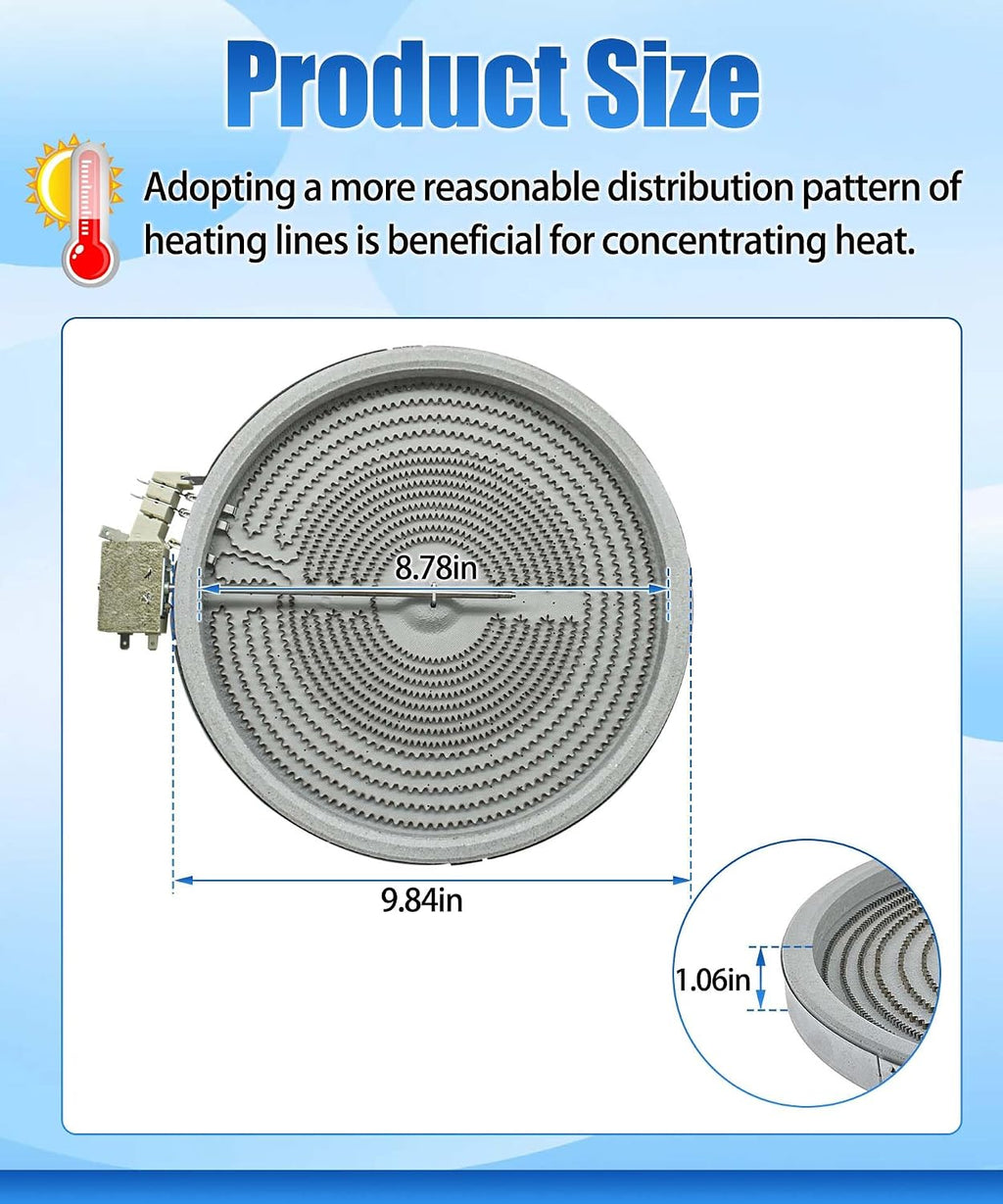 316555800 W10823692 9"/6"Dual Range Radiant Surface Element 2500W/1200W
