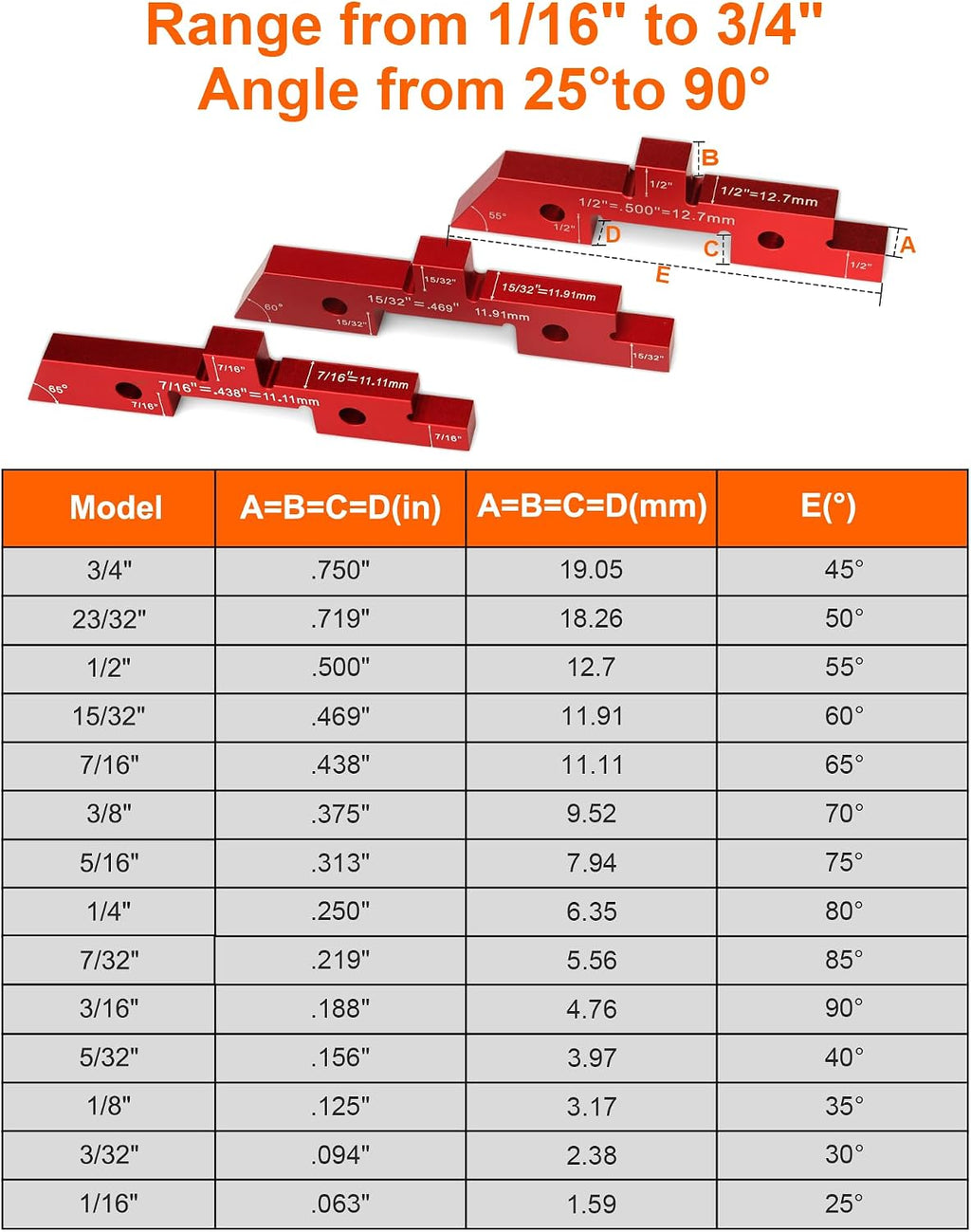 14P Setup Blocks for Woodworking to Router Table Height/Angle Gauge
