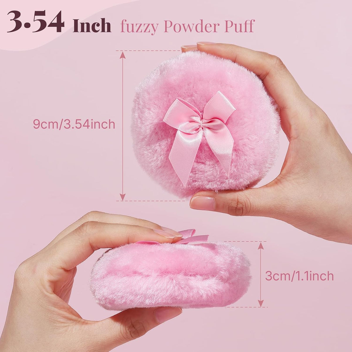 4pcs Powder Puff Soft Powder Puff and Container, Dusting Powder Container with Puff, Glass Crystal Case for Soft