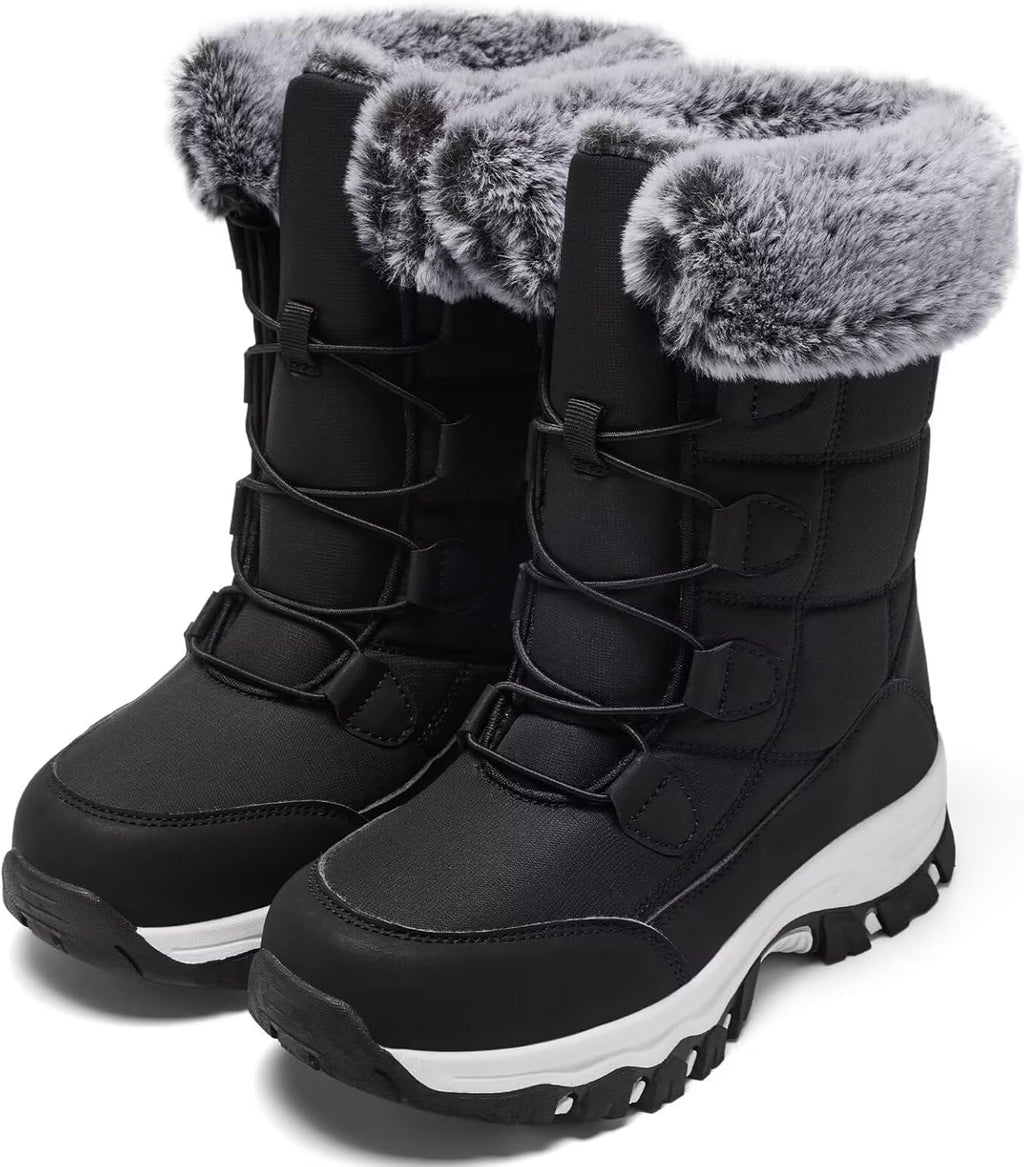 Women's Warm Winter Boots Waterproof Comfortable Snow boots for Cold Weather Mid Calf Insulated shoes