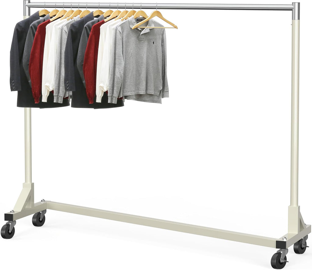 Industrial Grade Z-Base Garment Rack, 63" W/500Lb, Gray