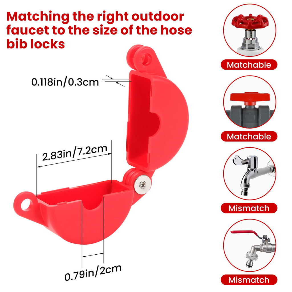 Gate Valve Lockout with Safety Padlock, Hose Bib Lock 2 Pack