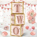 3Pcs 2nd Birthday Decorations Balloon Gift Boxes for Girls