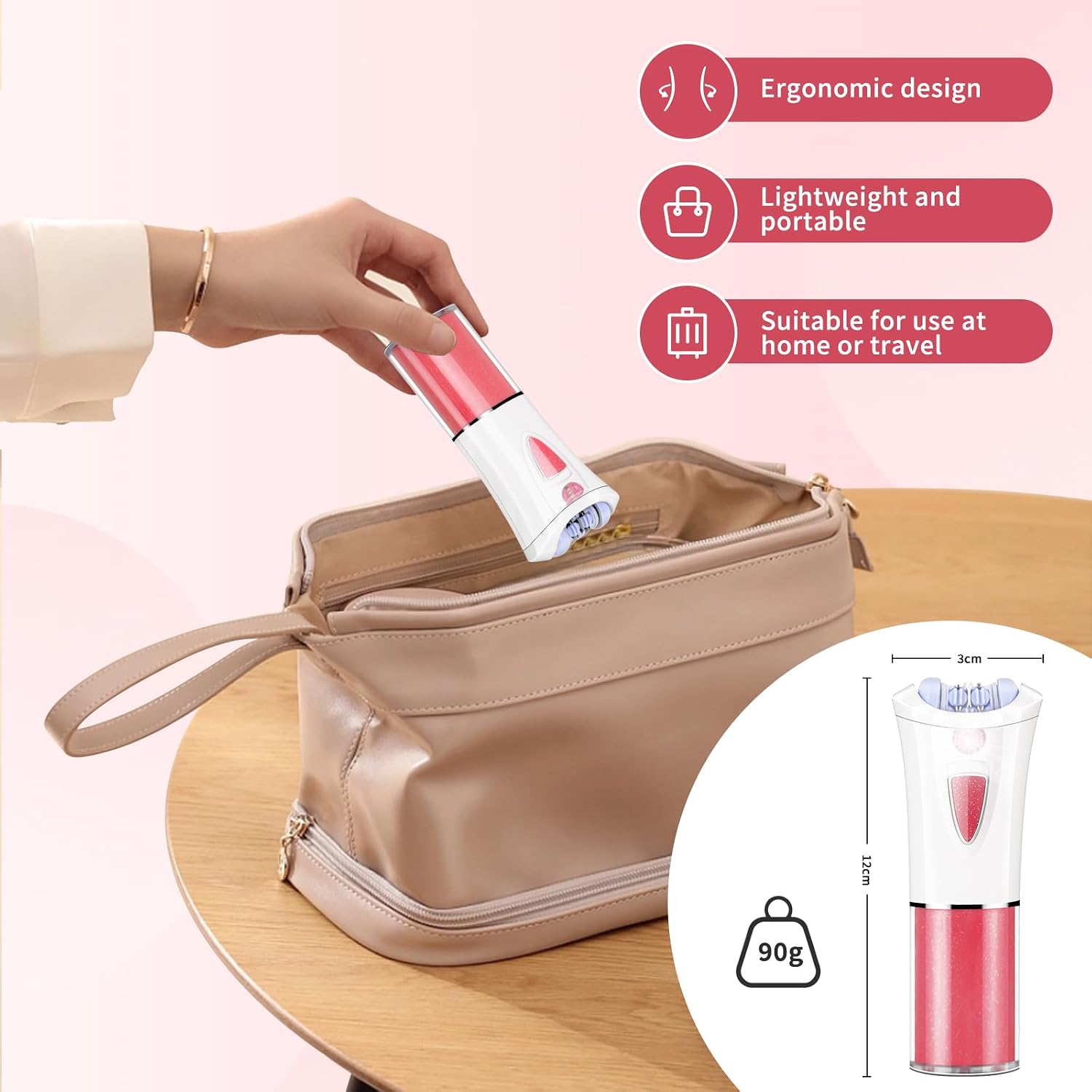 2026 Upgraded Facial Epilator for Women,Smooth Glide Cordless Hair Removal Device with LED Light,Precise & Painless