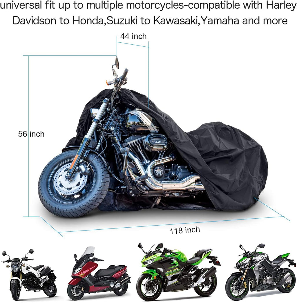 New Generation Motorcycle Cover -All Weather Black XXXLX Large