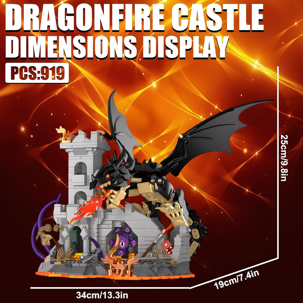 Dragon Castle Building Sets with Dice Tower Medieval Castle Building Blocks Sets Dice Rolling Tower Castle Model Kits