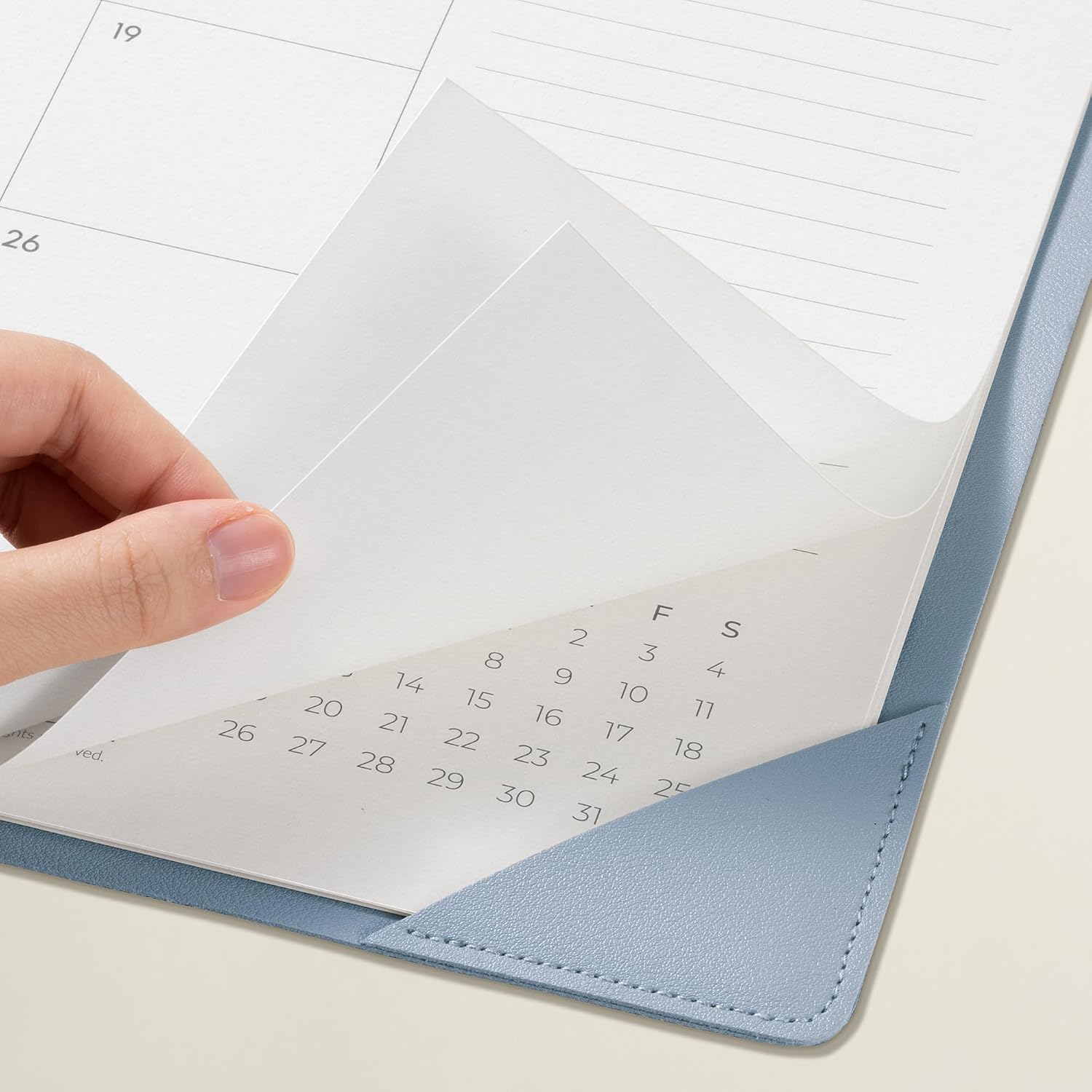 Desk Calendar 2026 with Desktop Mat, Cabbrix Large Desk Pad Calendar 21 x 17 Inch Cover 18 Months Runs From July 2026