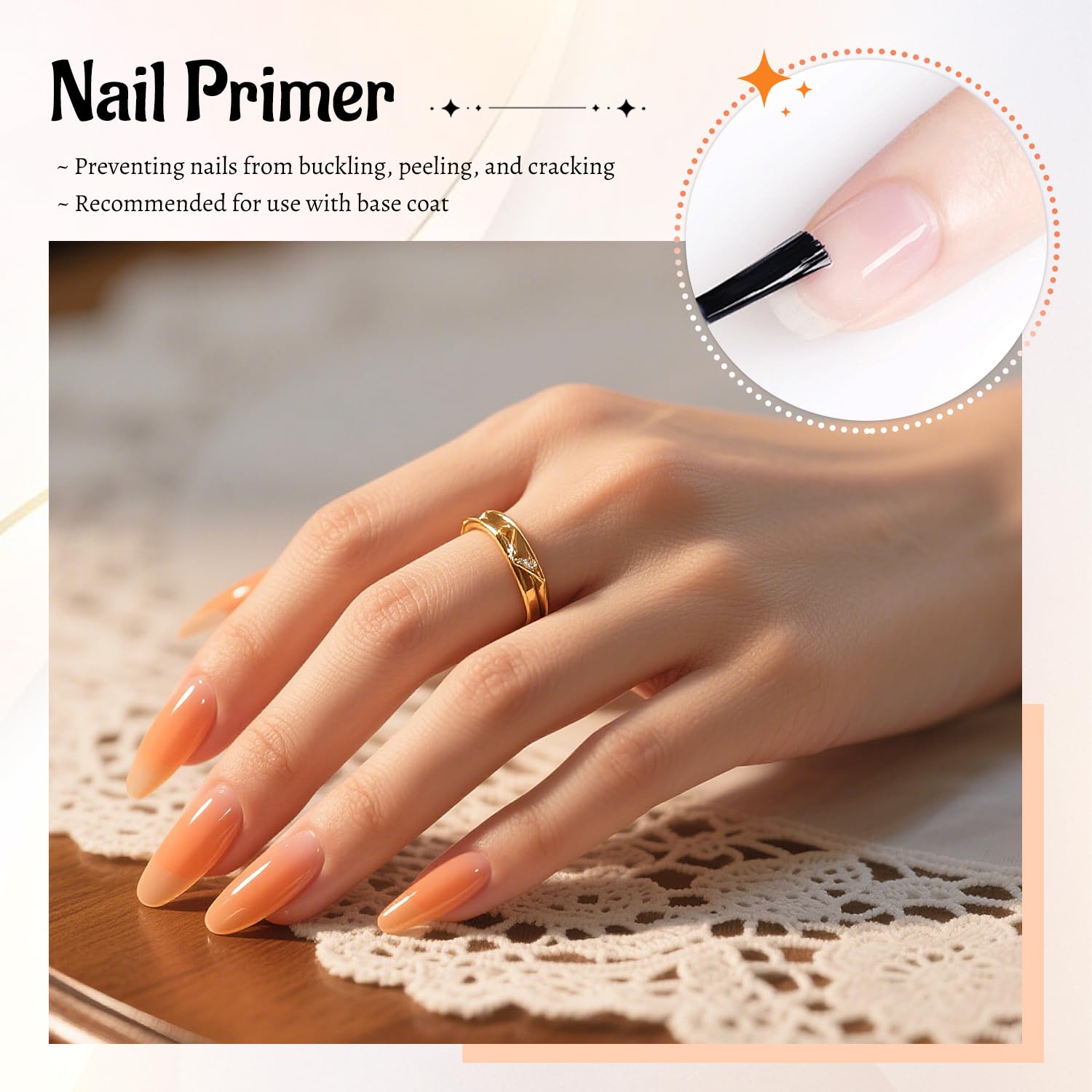 4 Bottle 10ML Nail Primer Base Coat Top Coat and Builder Gel Glossy Durable Long Lasting Gift for Girls at Home Salon