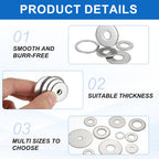 M6 Stainless Steel Flat Washers Round Assortment 10 Pcs