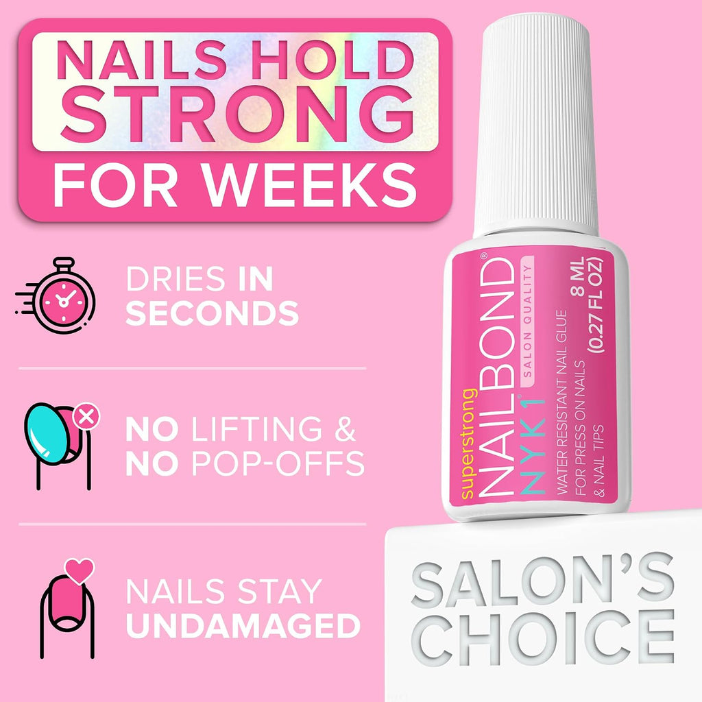 Super Strong Nail Glue for Press On Nails, Nail Tips & Acrylics | 8ml