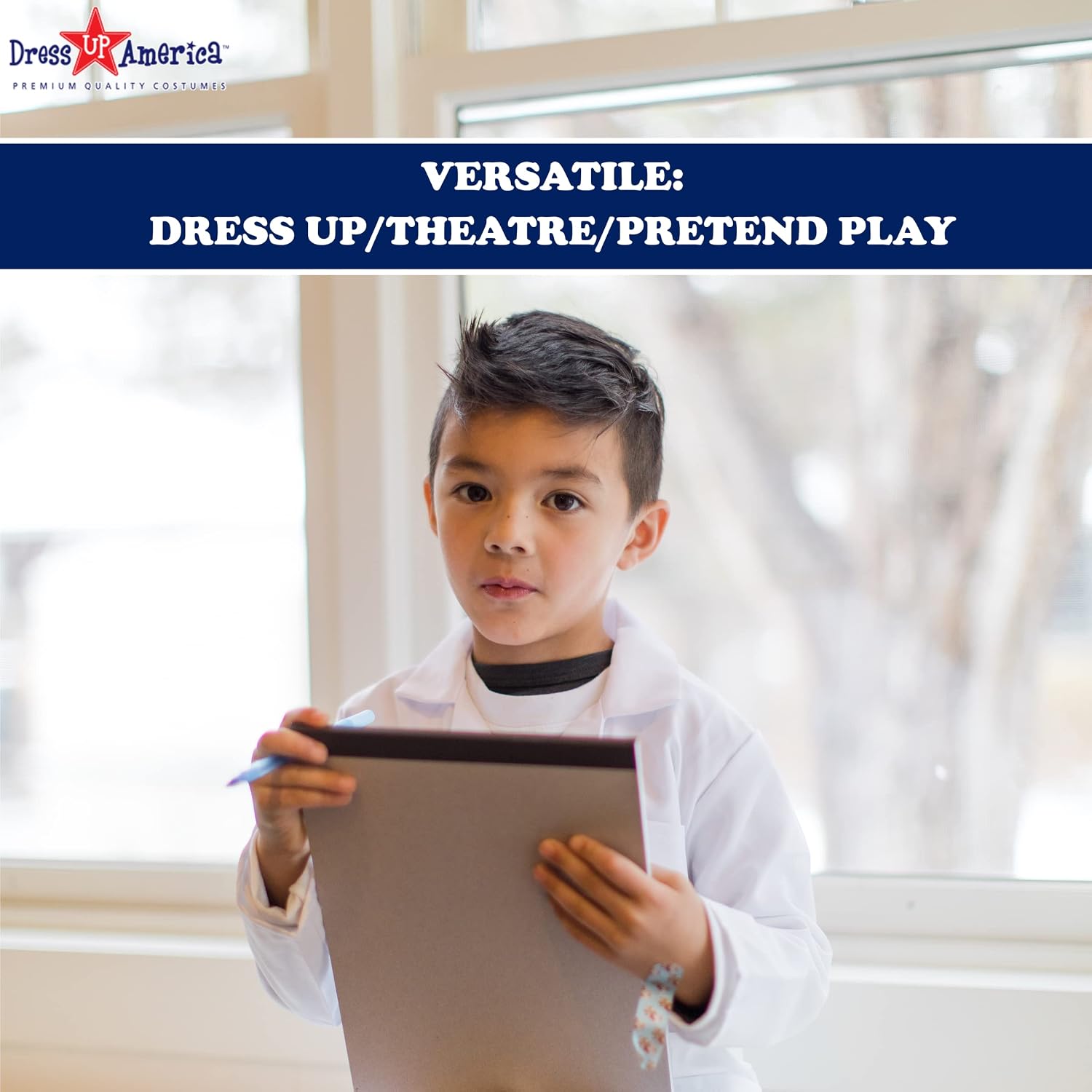 Kids Lab Coat – White Doctor Costume for Boys & Girls – STEM Play Dress-Up for Scientists & Doctors
