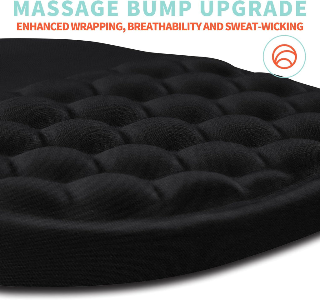 Ergonomic Mouse Pad Wrist Support with Memory Foam Massage Bulge, Carpal Tunnel Pain Relief Mousepad Wrist Rest for