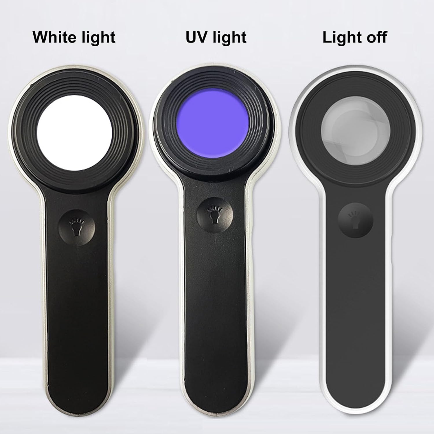 Handheld Magnifier Loupe 60x with UV and LED Lights, USB Rechargeable Illuminated Jewelers Loupe Optical Glass