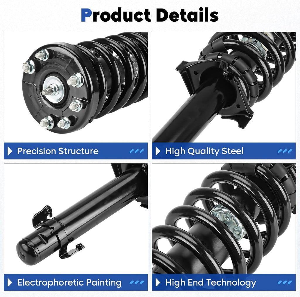 Front Complete Struts Assembly Fit for Honda Accord 2.4L 3.5L FWD 2008-2012(Exc. LX LXP Models), Shock Absorber w/Coil Spring, Replace for 172562L 172562R