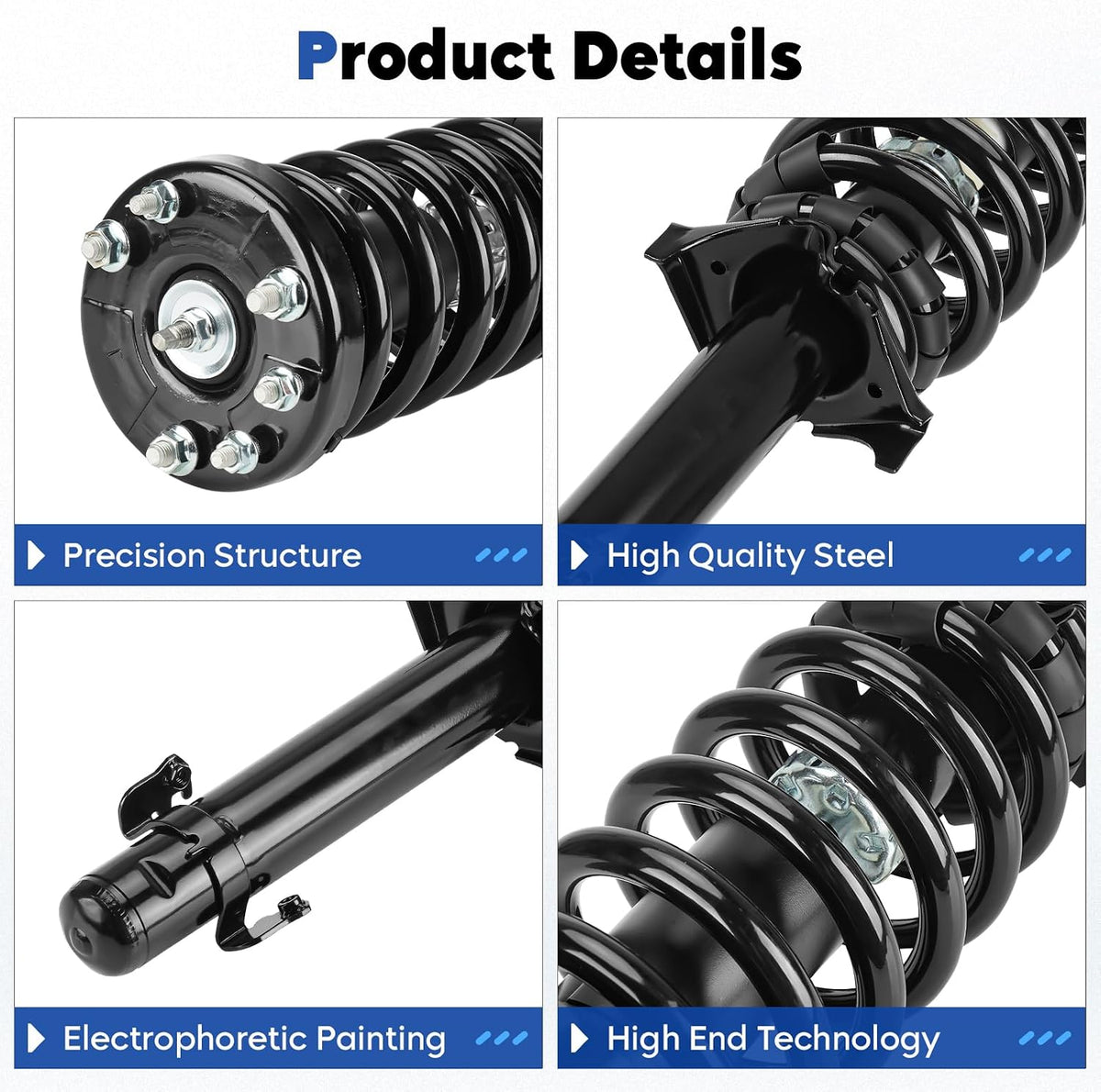 Front Complete Struts Assembly Fit for Honda Accord 2.4L 3.5L FWD 2008-2012(Exc. LX LXP Models), Shock Absorber w/Coil Spring, Replace for 172562L 172562R