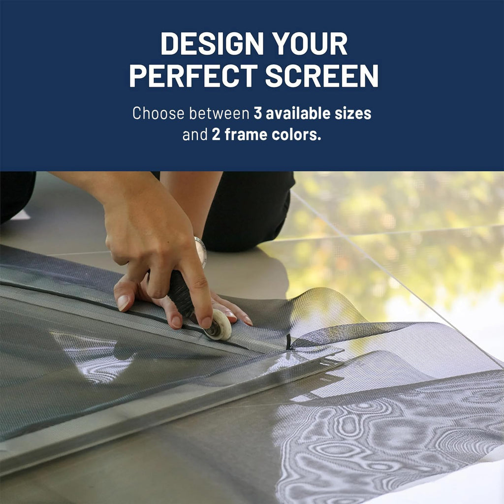 Window Screen Replacement Kit, 36", 48" and 60" Window Frames, White or Bronze, with Screen Mesh Roll. Easy