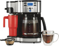 2-Way Brewer Coffee Maker, Single-Serve and 12-Cup Pot, Black/Stainless Steel(49980A), Carafe | 12 Cup Glass Carafe |