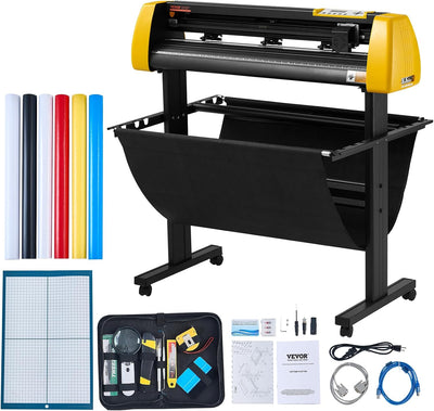 Vinyl Cutter Machine, 34 in / 870 mm Max Paper Feed Cutting Plotter, Automatic Camera Contour Cutting LCD Screen