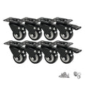 2" Caster Wheels Set of 8 - Heavy Duty Swivel Plate Casters with No Noise Locking, Wheels for Furniture, Cart, Workbench