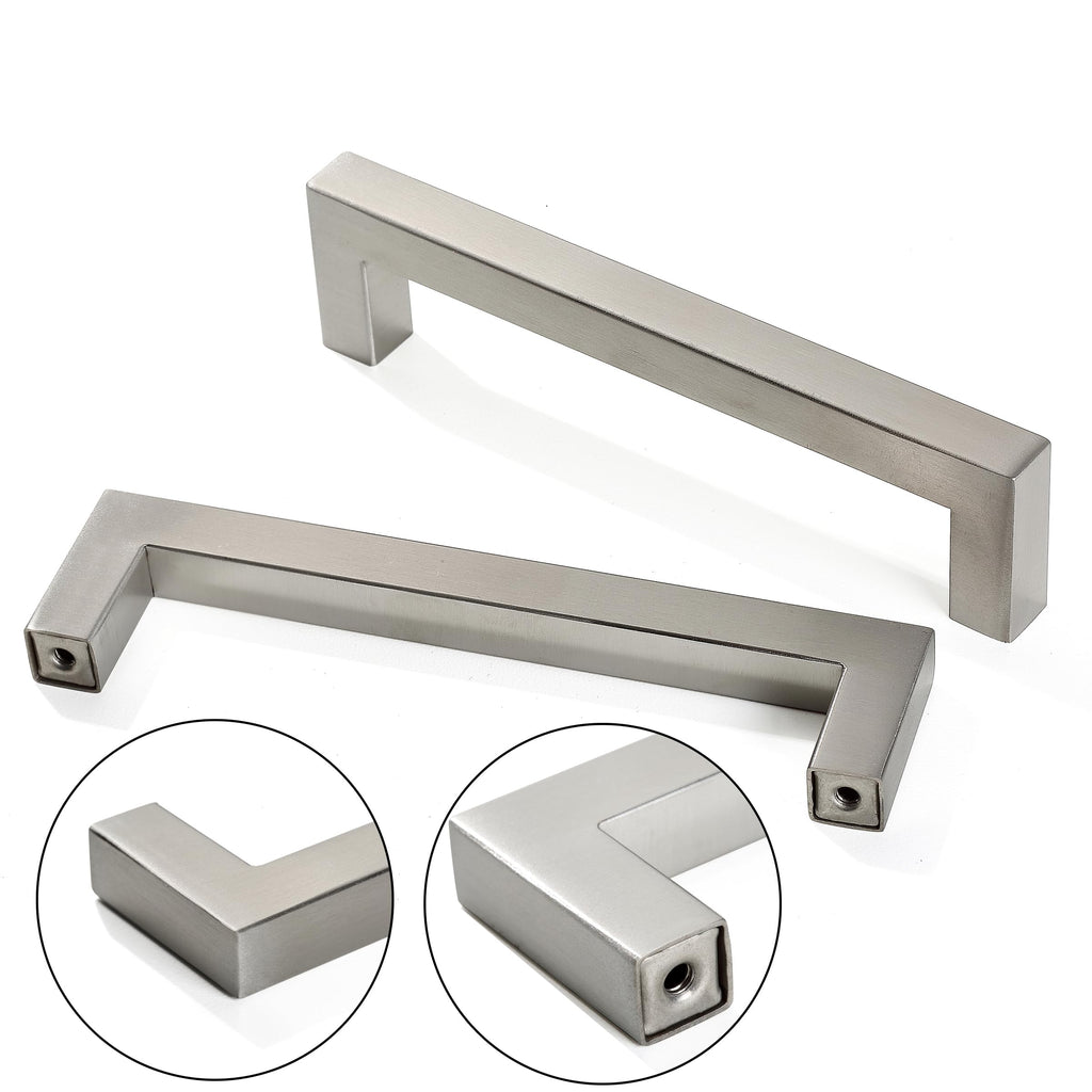 10 Pack 15 Inch Brushed Nickel Cabinet Pulls Square Drawer Handles