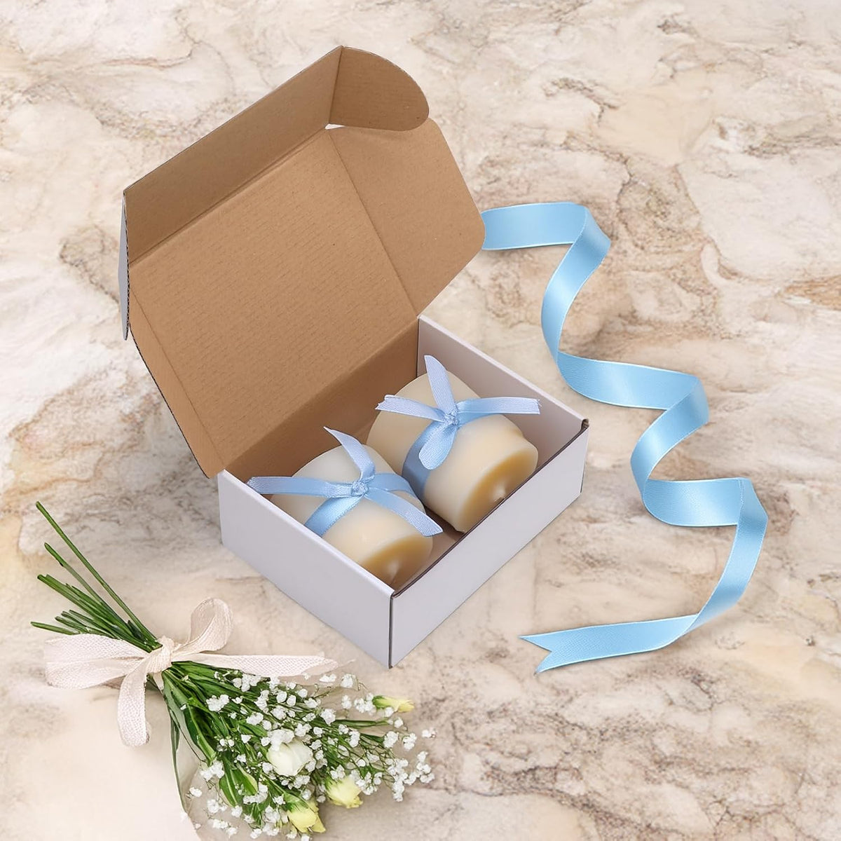 8x6x3 Inches Shipping Boxes Set of 25, White Small Corrugated Cardboard Box, Mailer Boxes for Packing Small Business