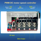 PWM Speed Controller 7-70V 30A for Brushed Electric Motors, Adjustable Variable Speed Module with Brake Switch, Dual Fuse Protection, Supports 12V 24V 48V Systems
