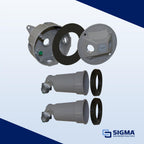 Sigma 16795 Weatherproof Metal Round Floodlight Kit, Gray